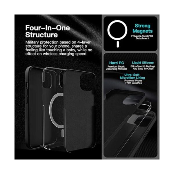 xiwxi Funda magnética de silicona para iPhone 13 ultra_4