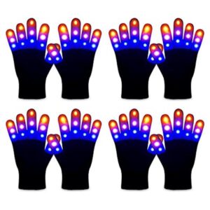 ONEREED 4 Pairs LED Gloves Light up Gloves for Kids Boys_1