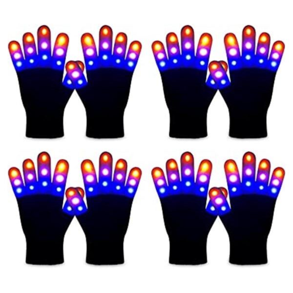 ONEREED 4 Pairs LED Gloves Light up Gloves for Kids Boys_1