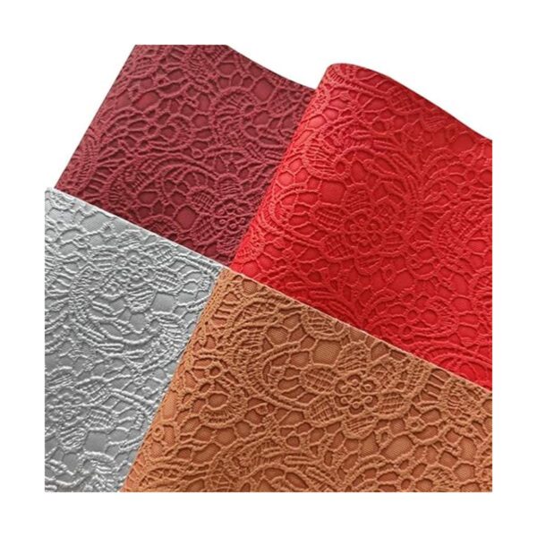 7 hojas de piel sintética con textura de flores en_2