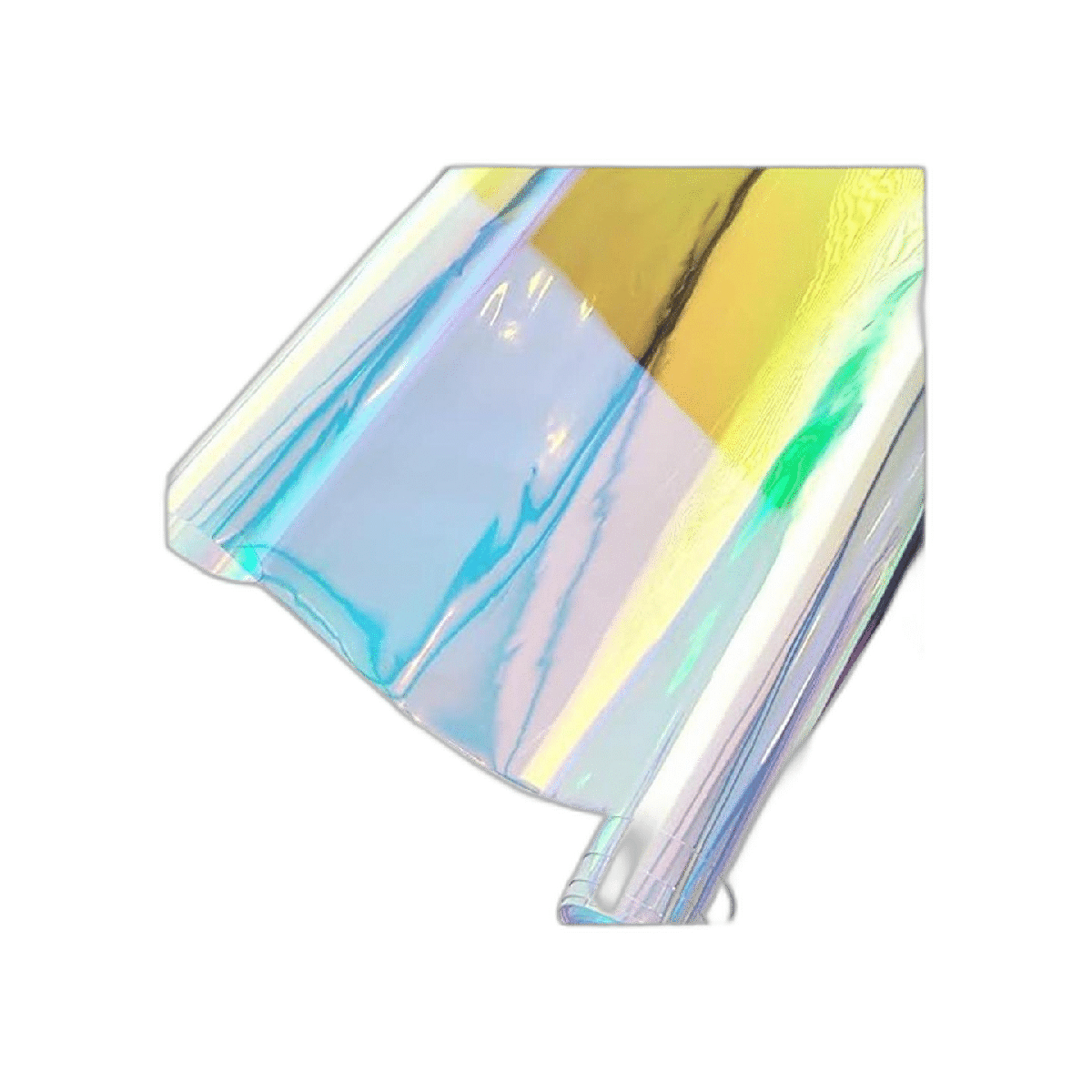12x53 Inch Iridescent Blue PVC Vinyl Holographic Clear