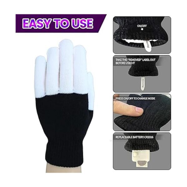 ONEREED 4 Pairs LED Gloves Light up Gloves for Kids Boys_5