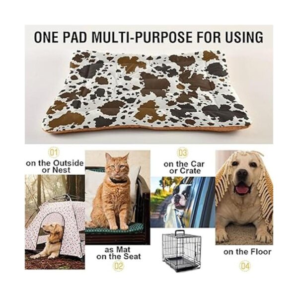 xigua Cama para perros con estampado de vaca suave y_5