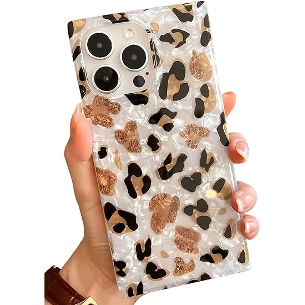 BANAILOA Funda cuadrada de leopardo para iPhone 14 Pro