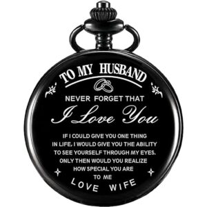 YEEHUA Regalos para Huaband de esposa grabado reloj de_1