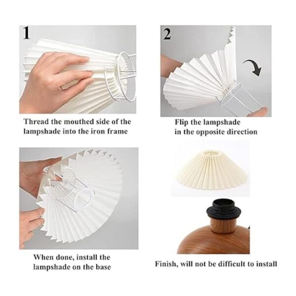 Lámpara de mesa plisada pequeña lámpara moderna de mesita_3