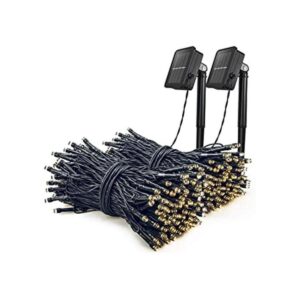 Woohaha Paquete de 2 luces solares de 100 luces LED de 39