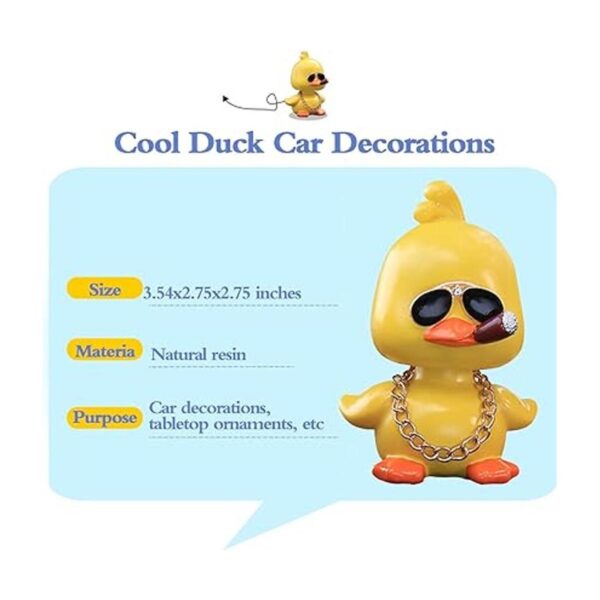 wonuu Decoración de auto de pato sacudido lindo juguete_5