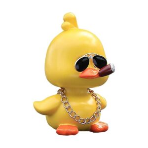 wonuu Bonito adorno de coche de pato amarillo para_1