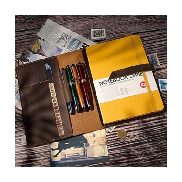 Almohadilla de escritura de cuero premium A5 Funda_2