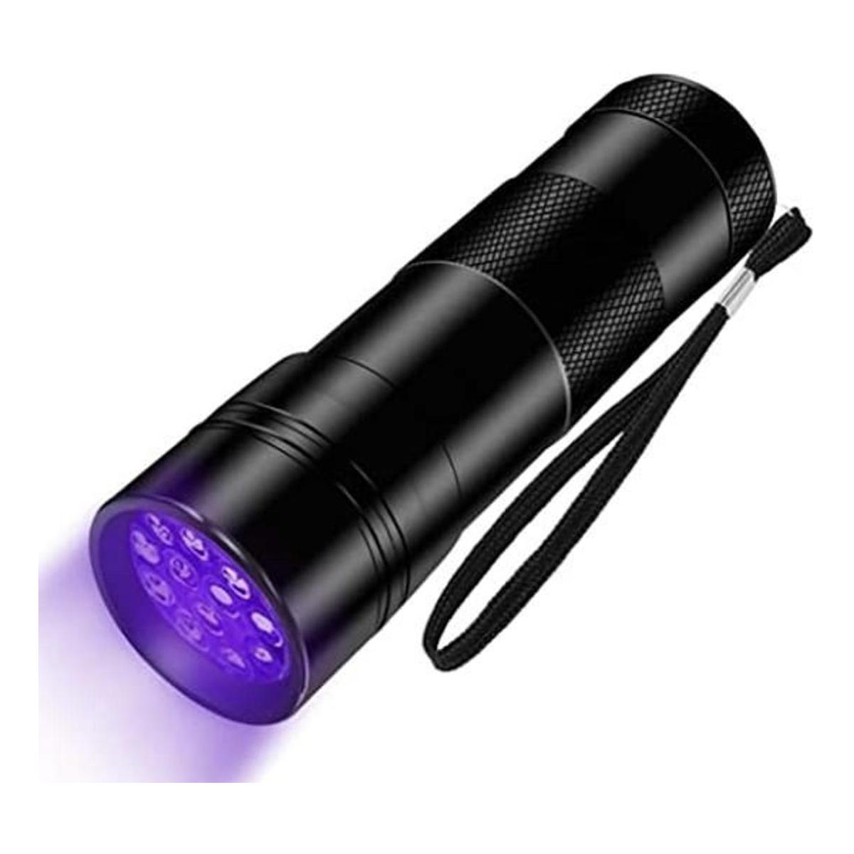 Luz negra linterna UV 12 LED 395nm para luz azul