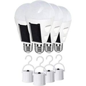Paquete de 4 bombillas LED solares de emergencia para