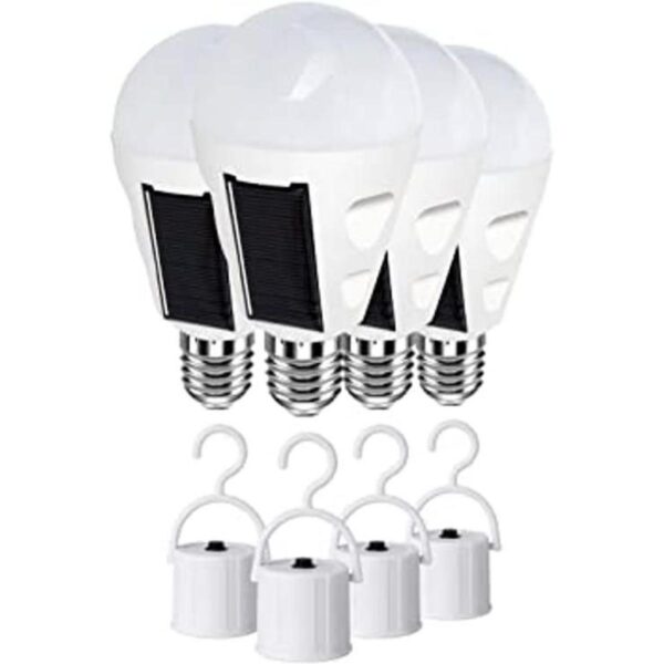 Paquete de 4 bombillas LED solares de emergencia para