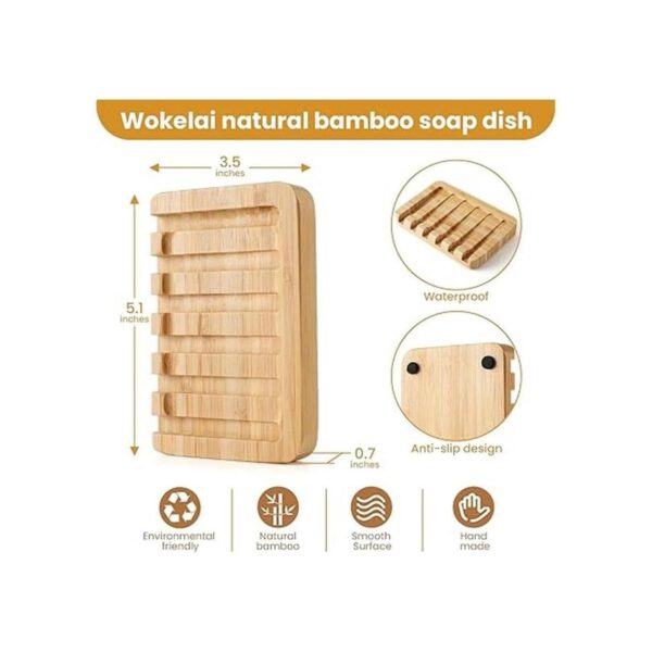 Paquete de 2 bandejas de jabón de madera de bambú ahorro_3