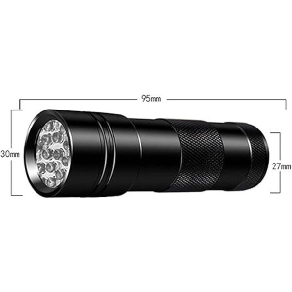 Luz negra linterna UV 12 LED 395nm para luz azul_2