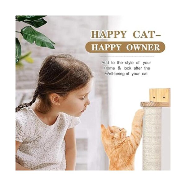 Wall Mounted Cat Scratching Post 21 Wooden Sisal Cat_2