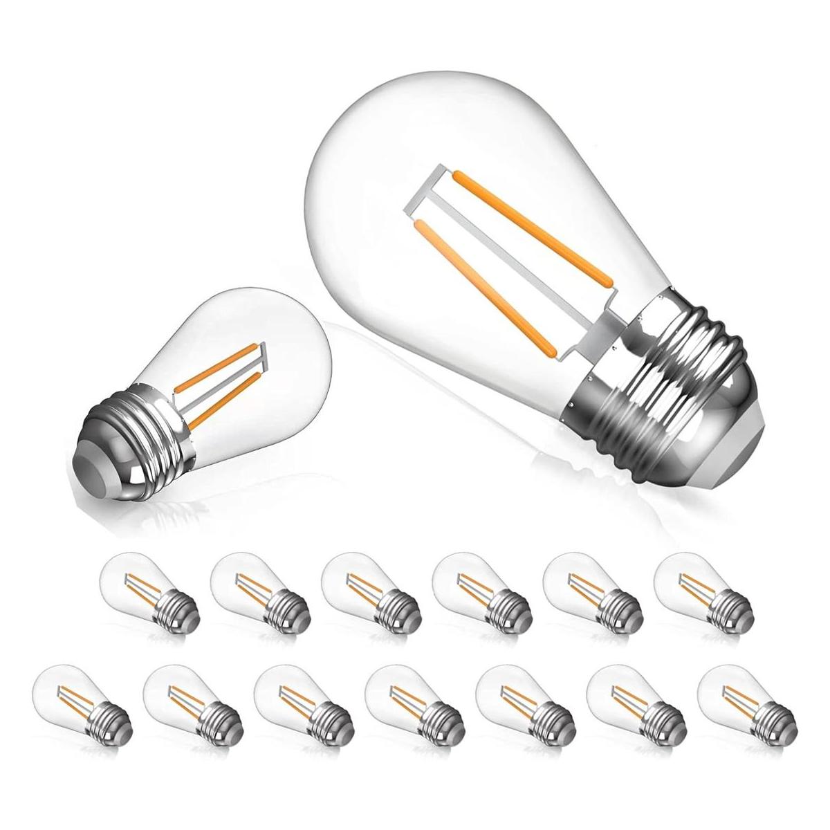 Paquete de 15 bombillas LED S14 para cadena de luces al