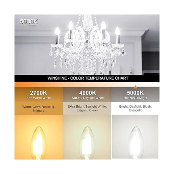 Winshine Bombilla LED E12 regulable para candelabro luz_3