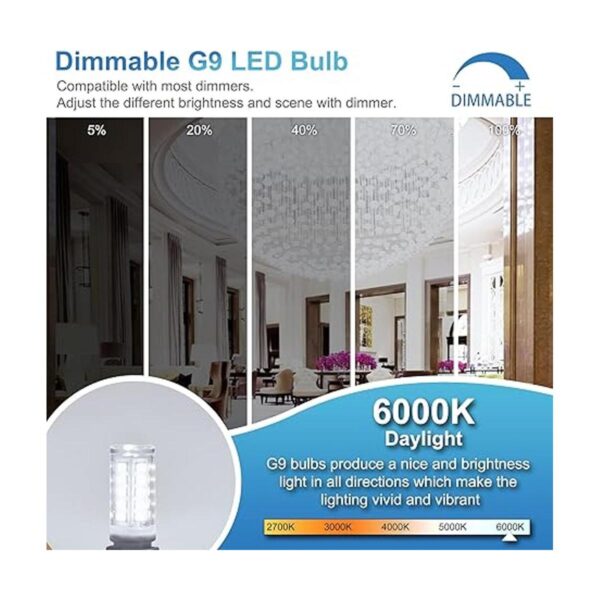 Winshine Bombilla LED G9 regulable de 6000 K luz diurna_2