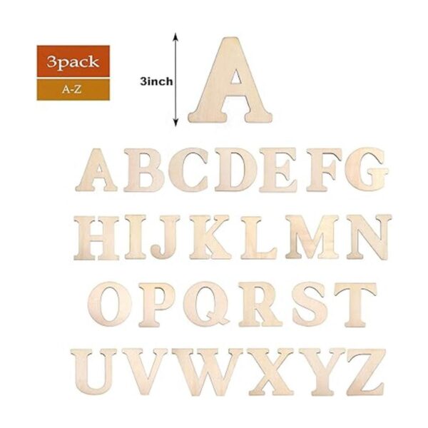 Letras de madera de 3 pulgadas 78 letras de madera para_2