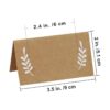 Supla 100 tarjetas de lugar con hojas de laurel blanco_2