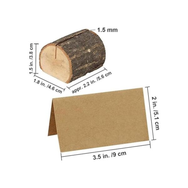 Supla 20 soportes de madera rústica para tarjetas de mesa_2