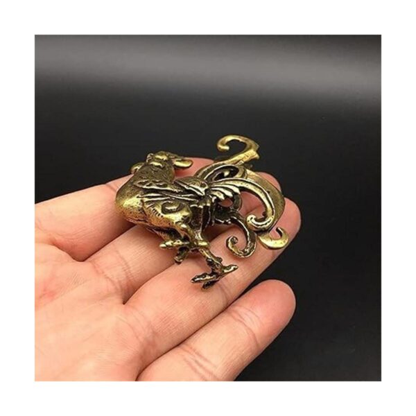 Samtiny Estatua miniatura de cobre con diseño de pollo de_4