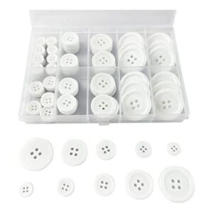 Wennuo 100Pcs White Sewing Buttons4Hole Craft Buttons 5_1