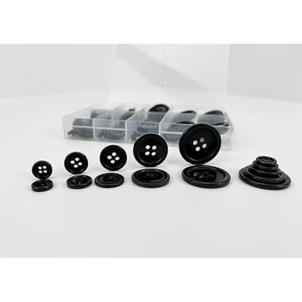 Wennuo 100 botones de costura negros botones de