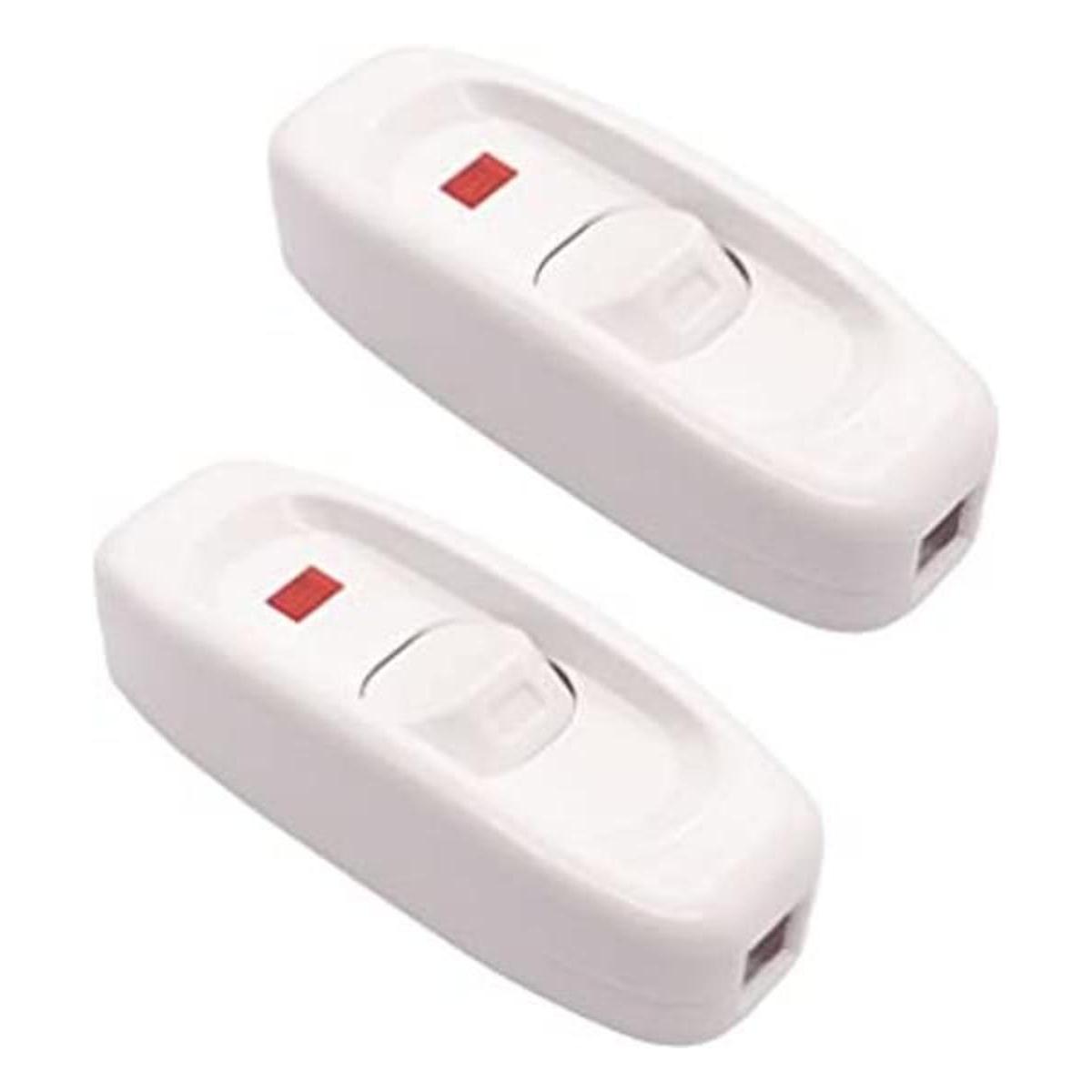 weideer 2 piezas de interruptor de cable en línea botón