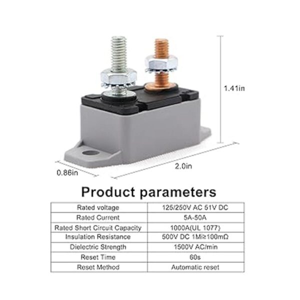 Disyuntor de reinicio automático de 45 A CC 12 V 24 V 48_2