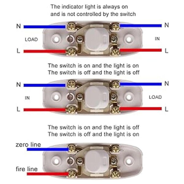 weideer 2 piezas de interruptor de cable en línea botón_4