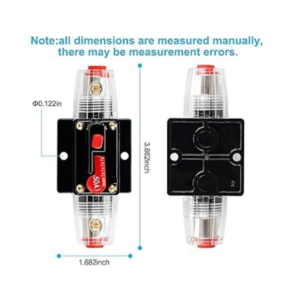 Portafusibles de 50 amperios disyuntor de audio inversor_2