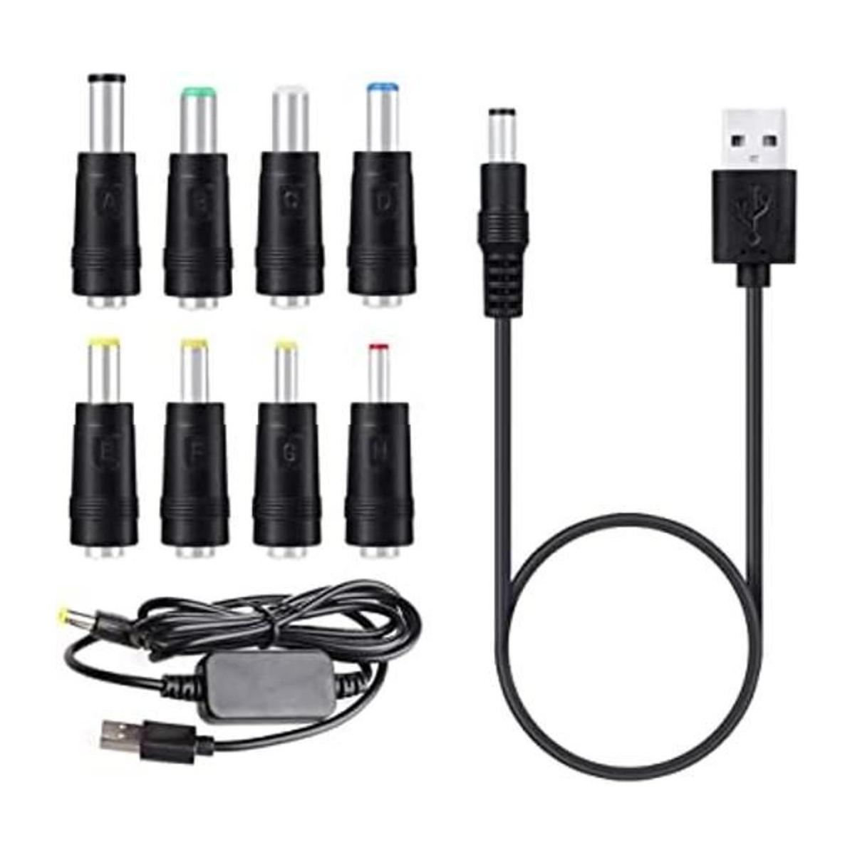 Waremew Adaptador de 8 conectores USB a CC y cable de