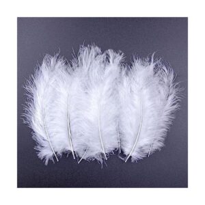 Paquete de 200 piezas de plumas blancas de pavo esponjoso_1