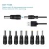 Waremew Adaptador de 8 conectores USB a CC y cable de_4