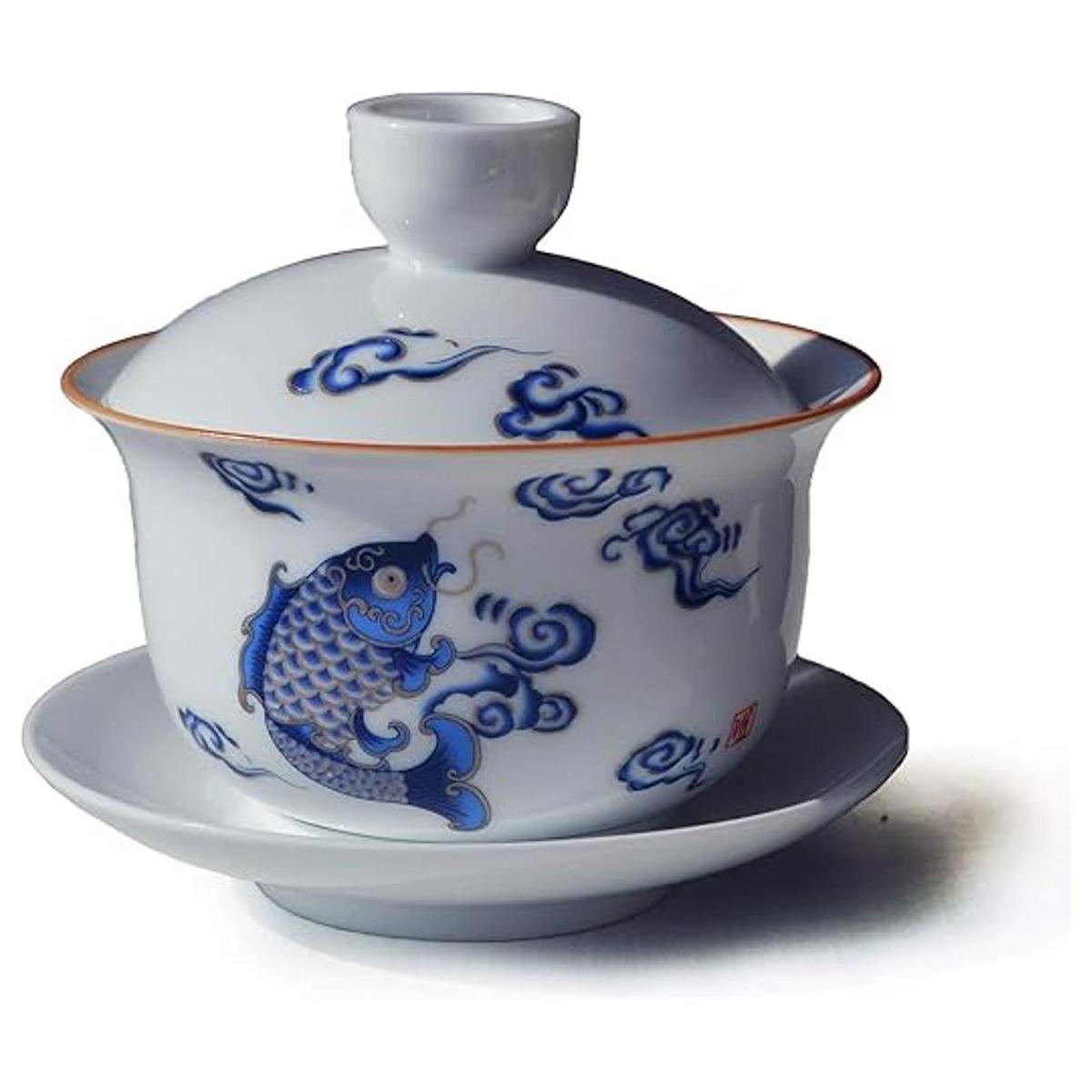 Porcelain Gaiwan Juego de platillos de tazón de té 7