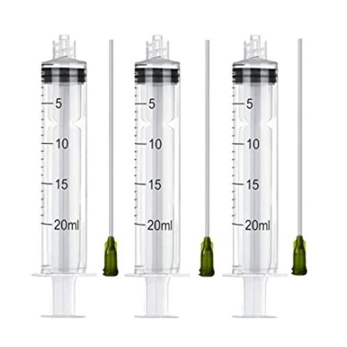 Paquete de 3 jeringas de plástico industrial de 0.7 fl oz