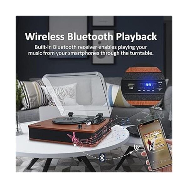 Vosterio Record Player Turntable with Speakers for Vinyl_4