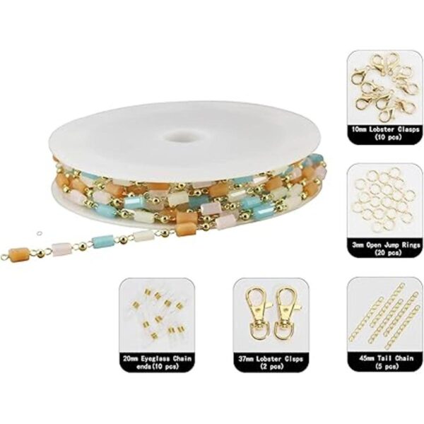 ZHFMLY 2 Yards Jewelry Chain Beaded Rosary Link Chains for