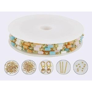 ZHFMLY 2 Yards Jewelry Chain Beaded Rosary Link Chains for