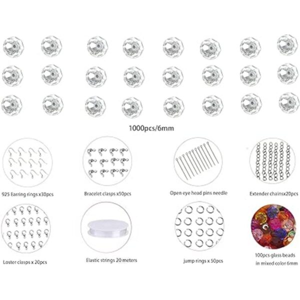 ZHFMLY Espaciador de cristal facetado con cuentas sueltas