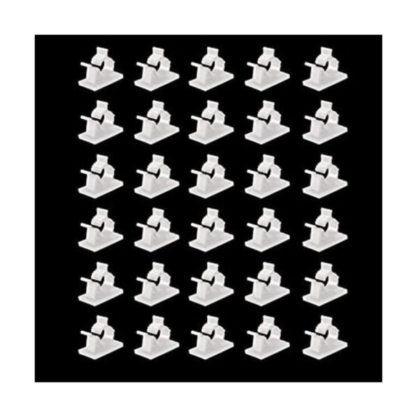Viaky 30 clips negros autoadhesivos con respaldo de nailon_1
