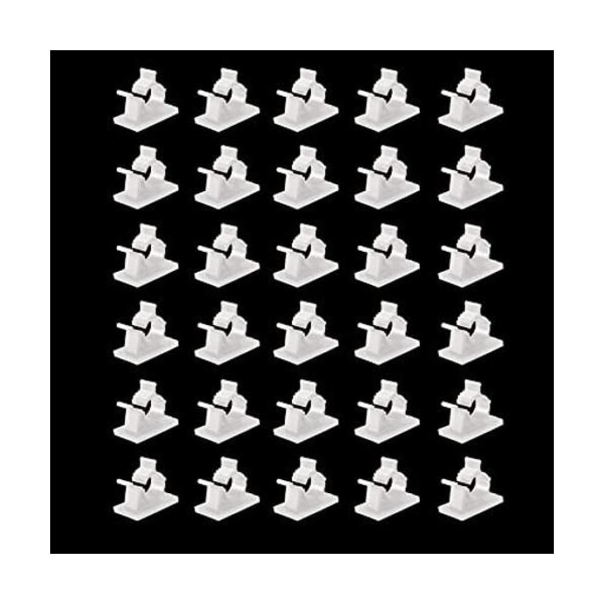 Viaky 30 clips negros autoadhesivos con respaldo de nailon