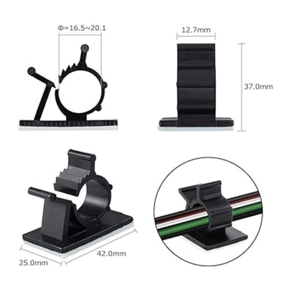 Viaky 30 clips de cable de nailon ajustables para cables