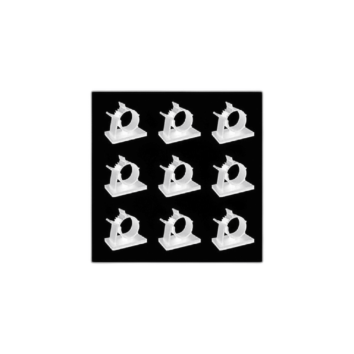 50 clips negros Viaky autoadhesivos parte trasera de