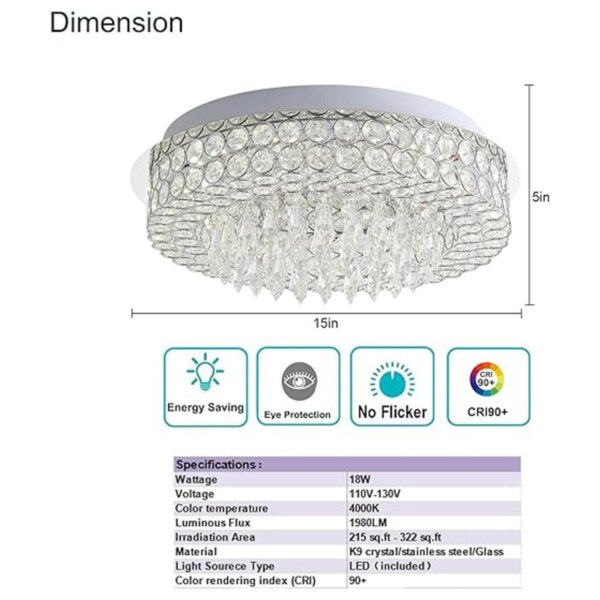 Uznhty Lámpara LED de cristal minimalista de montaje_2