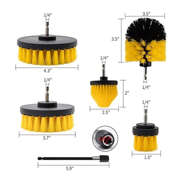 Juego de accesorios de cepillo de taladro 5 cepillos de