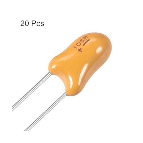Condensador electrolítico radial amarillo de 1uF_3