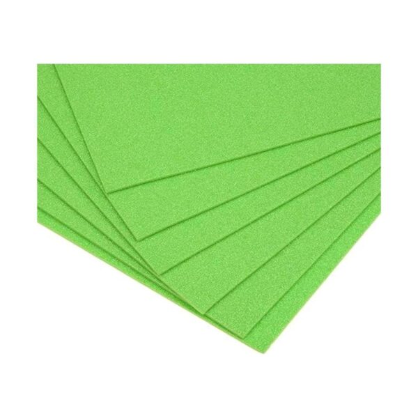 uxcell Hojas de espuma EVA con purpurina verde de 11 x 8_5